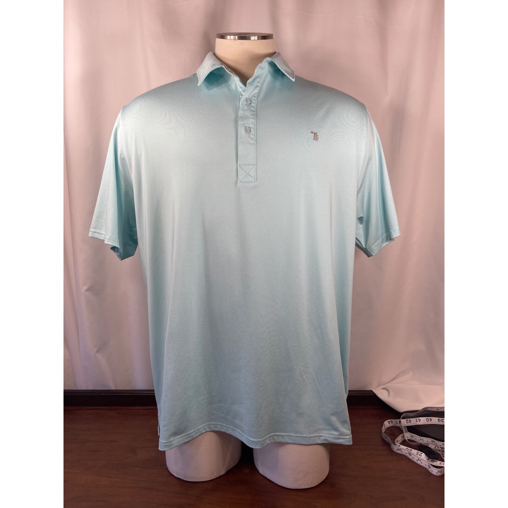 TRR Mens XL Golf Polo Shirt light Blue Stretch Beach Casual Cruise